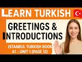 Learn Turkish Greetings & Introductions | İstanbul Turkish Book A1 – Unit 1 (Page 12)