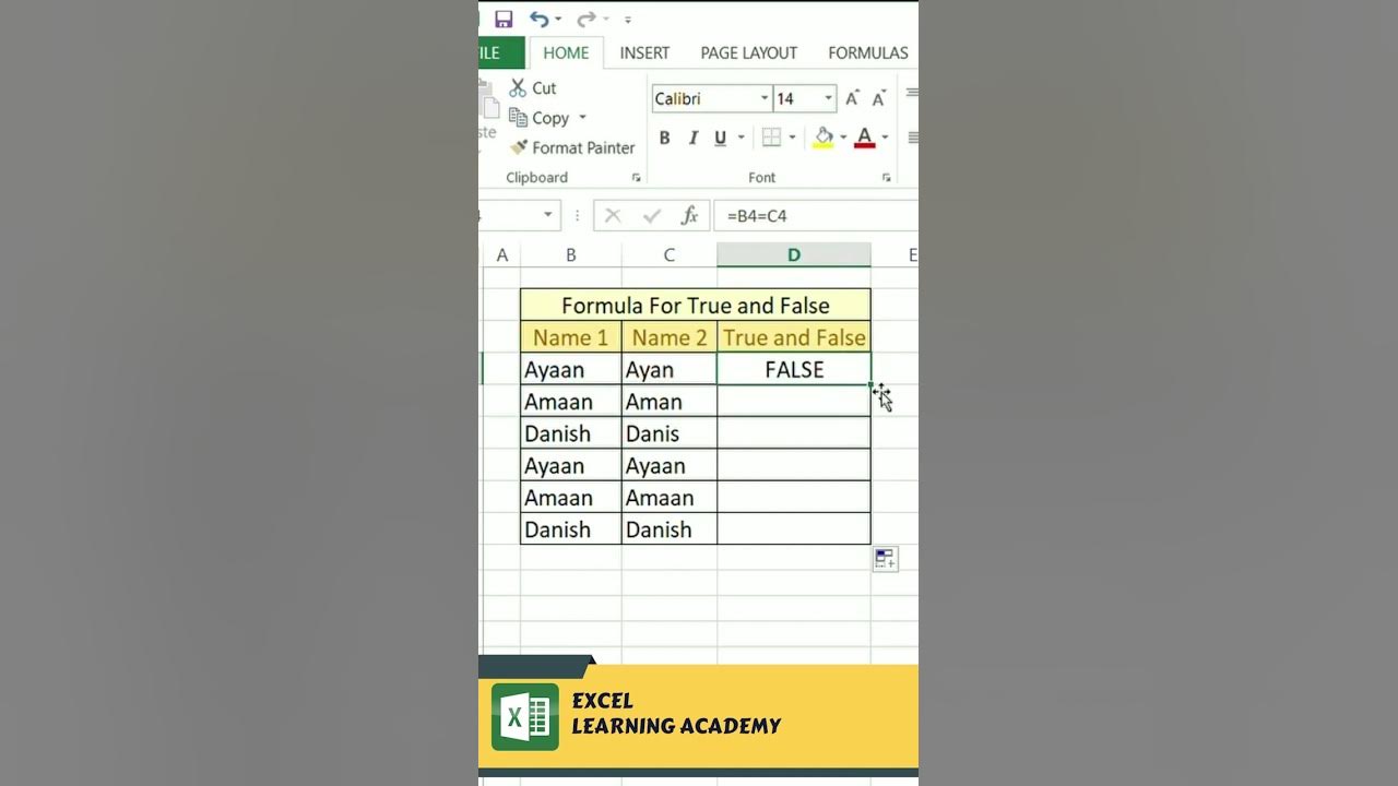 Determine true false in excel youtube