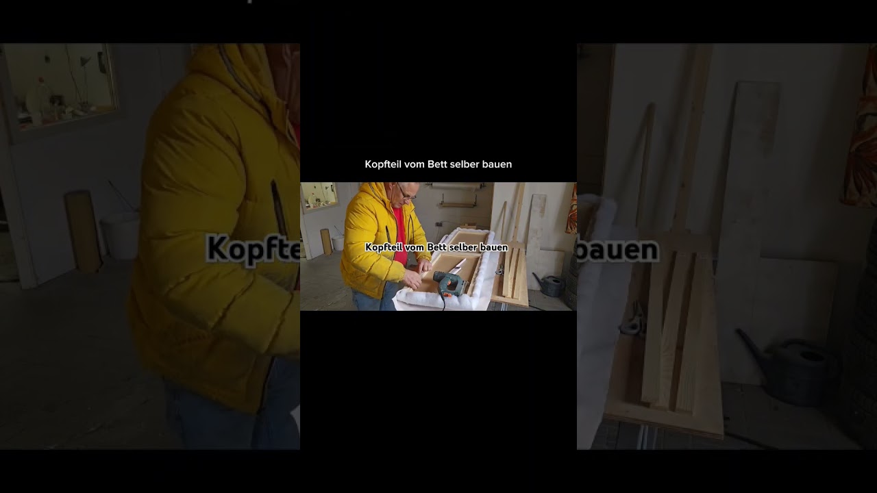 Wie man ein Kopfteil vom Bett selber baut. Ganze Video auf meiner Seite