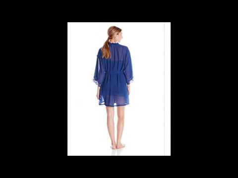 In Bloom by Jonquil Women's Sundance Wrap Robe, Navy, X-Large