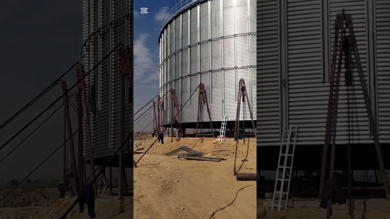 Silo grain storage installation project chain block Fatma belgen chain block pulling shorts grinder