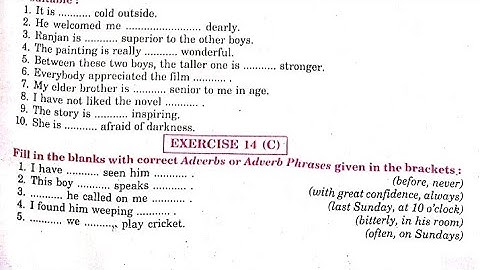 Syntax Exercise 14C Adverb Error from Excellent Book class 12 solved by Ramesh Sir