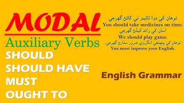 Use of Modal auxiliary verbs | Should | Should have | Must | Ought to | English grammar in Sindhi.