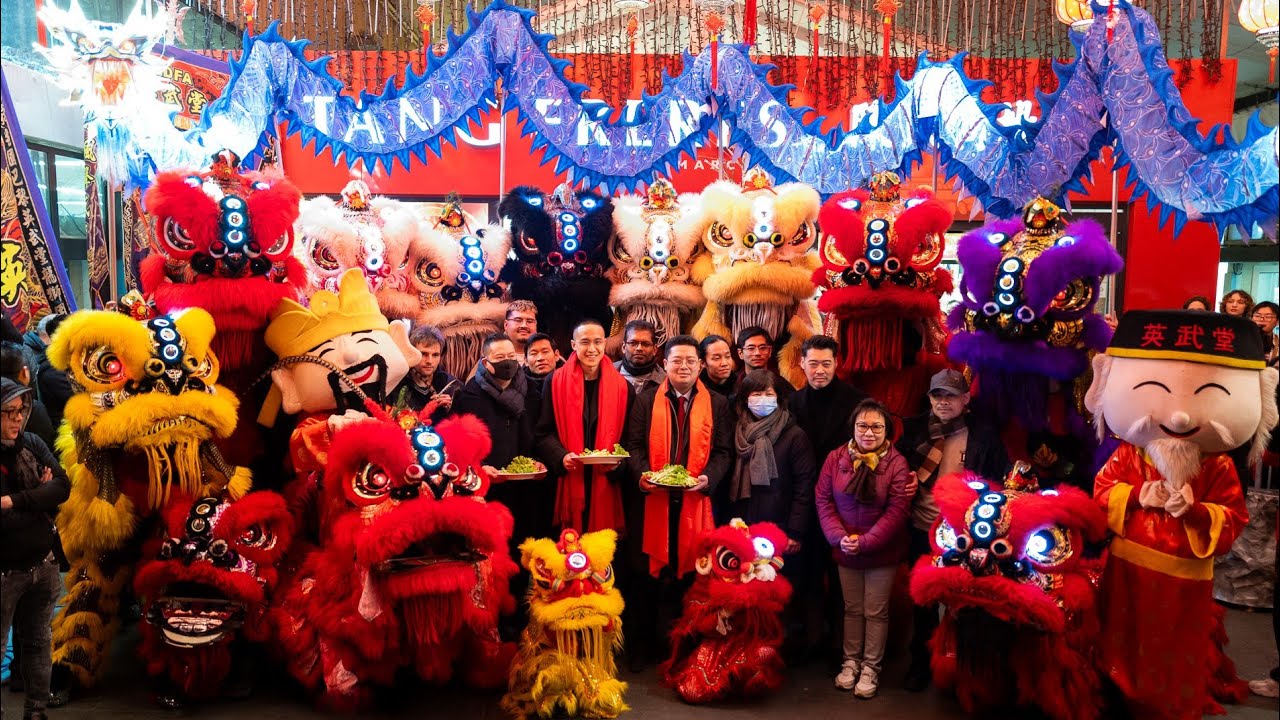 Lion Dance Franco Asiatique 英武堂 (LDFA) - CHINESE NEW YEAR 2025 at Tang Frères, Paris' 13th District