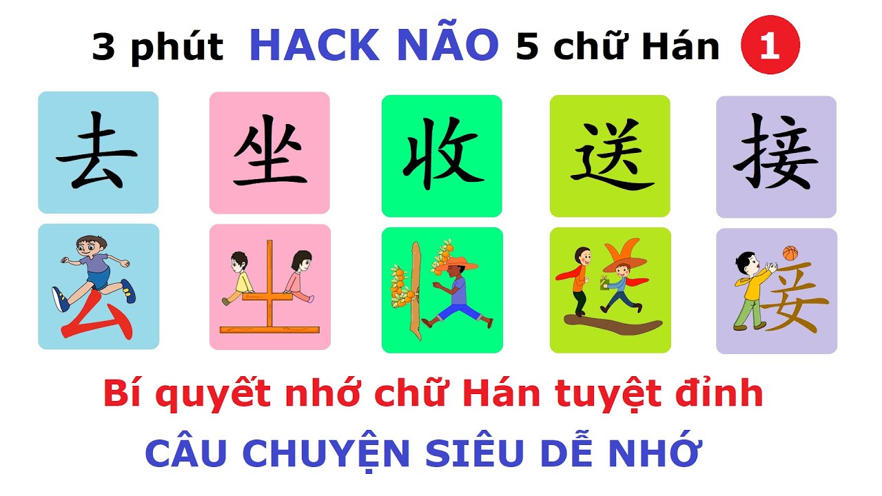Nhớ chữ Hán qua câu chuyện - Phần 1: 去 , 坐 , 收 , 送 , 接 ( 3 phút hack não chữ Hán ) | Tiếng Trung 5s