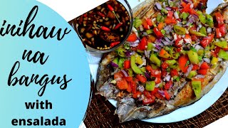 boneless bangus na inihaw with ensalada \/ grilled milk fish \/ how to make inihaw na bangus