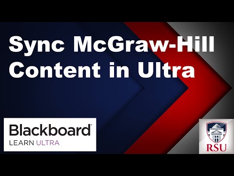 Sync Your McGraw Hill Content in Blackboard Ultra