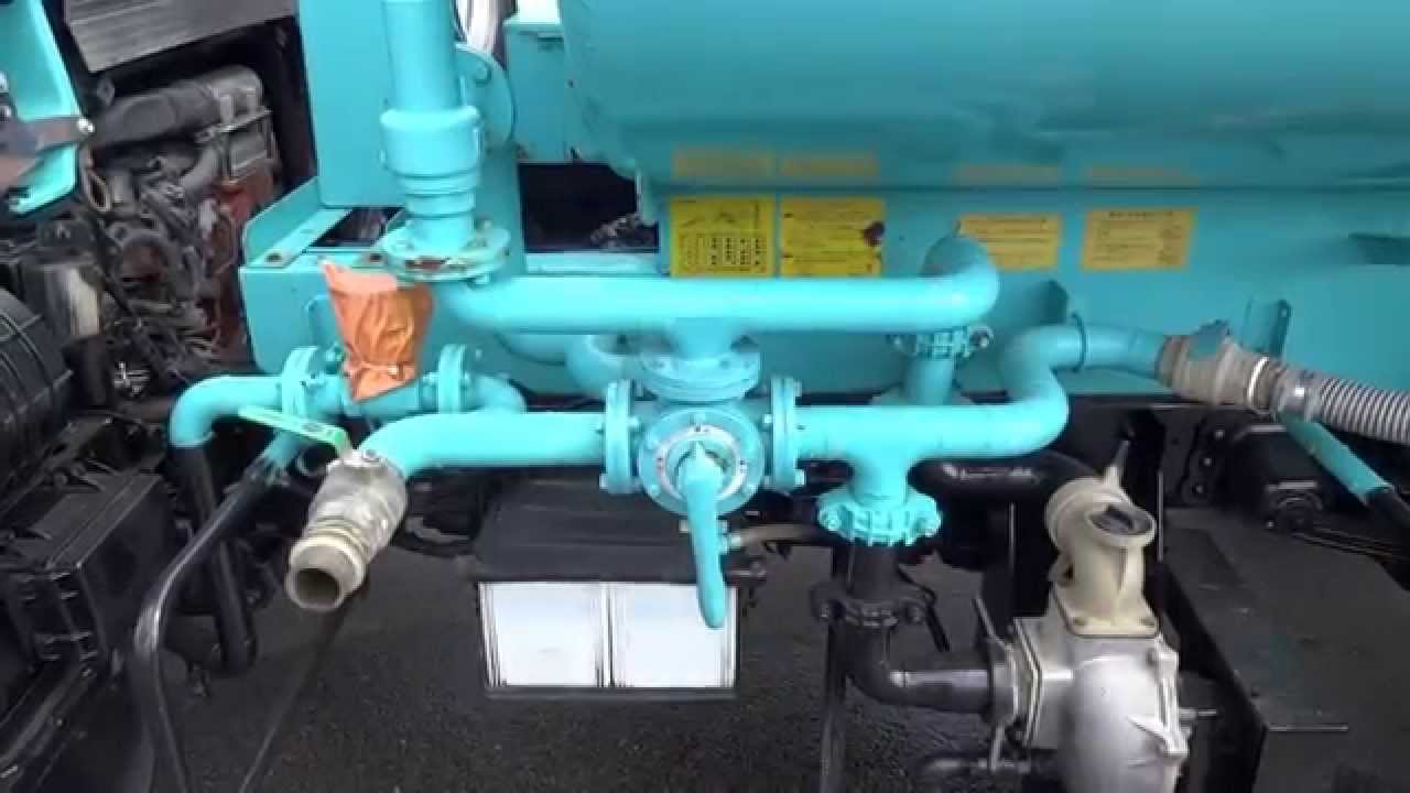 中古トラック 散水車の作動と操作手順です 極東開発 Lh04 303 デュトロ Youtube