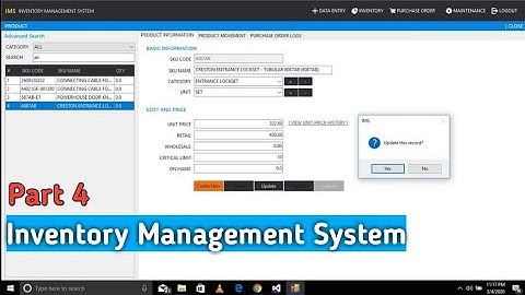 Inventory Management System Part 4 : C# Programming MySql Database
