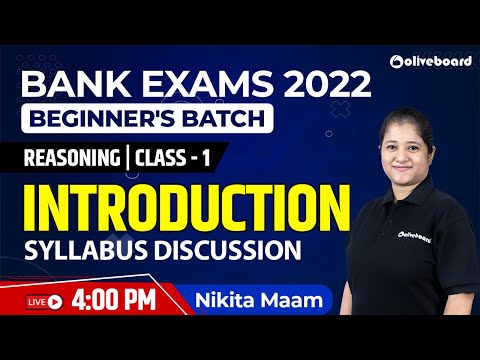 Bank Exams 2022 | Reasoning | Class - 1 | Introduction | Syllabus Discussion | By Nikita Ma'am