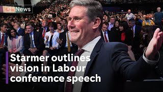 Starmer faces down hecklers as he breaks with Corbyn in Labour conference speech