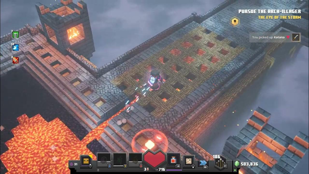 [Minecraft Dungeons] Insane Hammer of Gravity build with no Mushroom? Apoc + 25, Obsidian