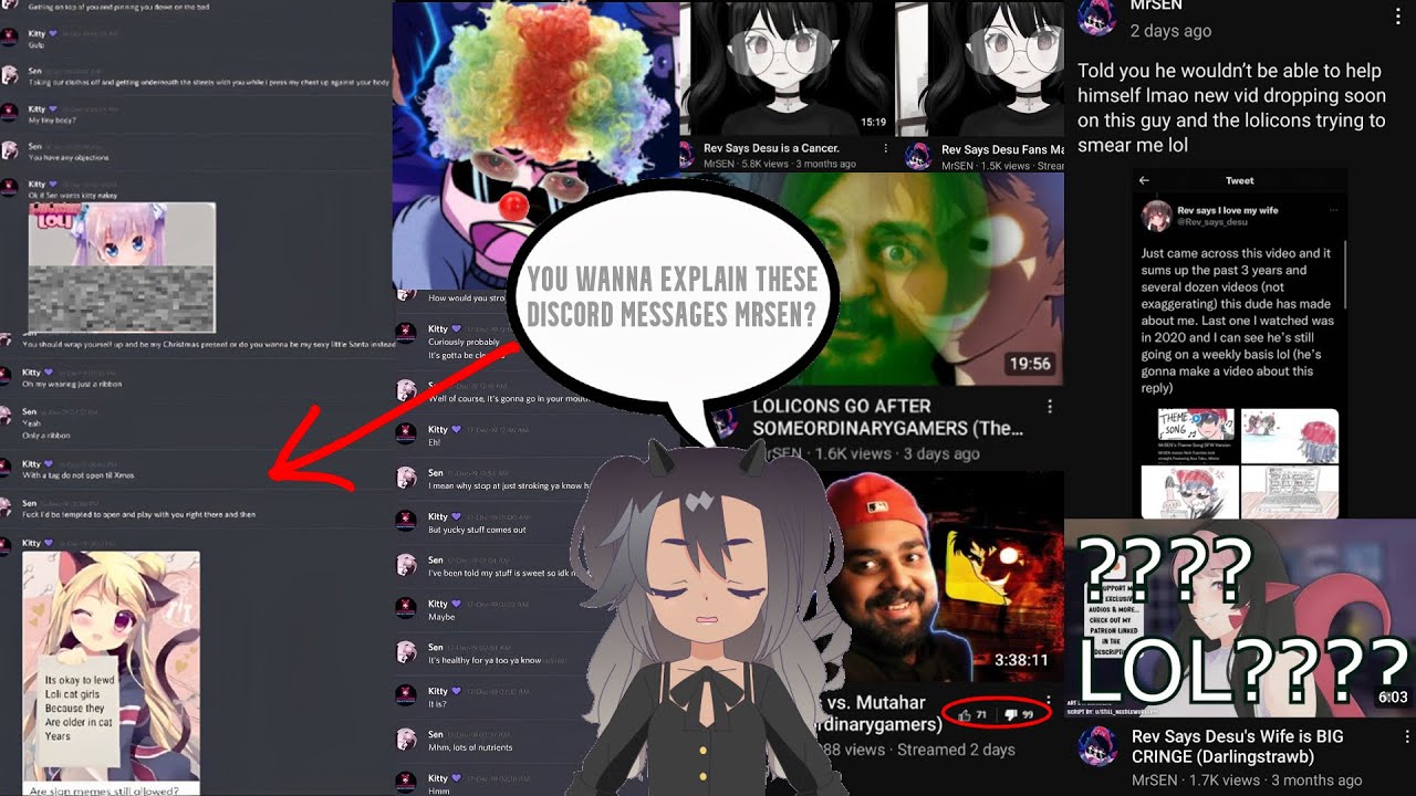 MrSen Targets The Lolicons Goes After Rev Says Desu And Defends Mutahar's Hypocrisy On Twitter.