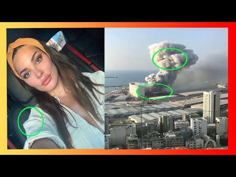 شاهد لحظة اصابة الفنانة اللبنانية نادين نسيب نجيم في انفجار بيروت الهائل