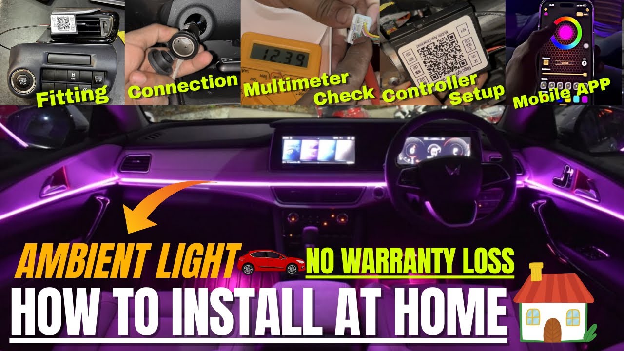 How To Install Ambient Lighting K4 In Car || Installation Process For ...