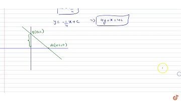 he straight line L is perpendicular to the line 4x-y = 1 . The area of the triangle formed by
