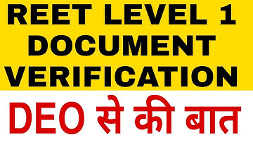 Reet Level 1 Document Verification Uploading Documents