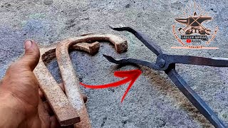 تحويل الخردة إلى ملاقط للحدادة / Turning scrap into blacksmith tongs