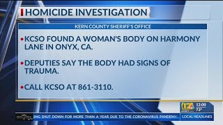 Homicide investigation underway after body found in Onyx
