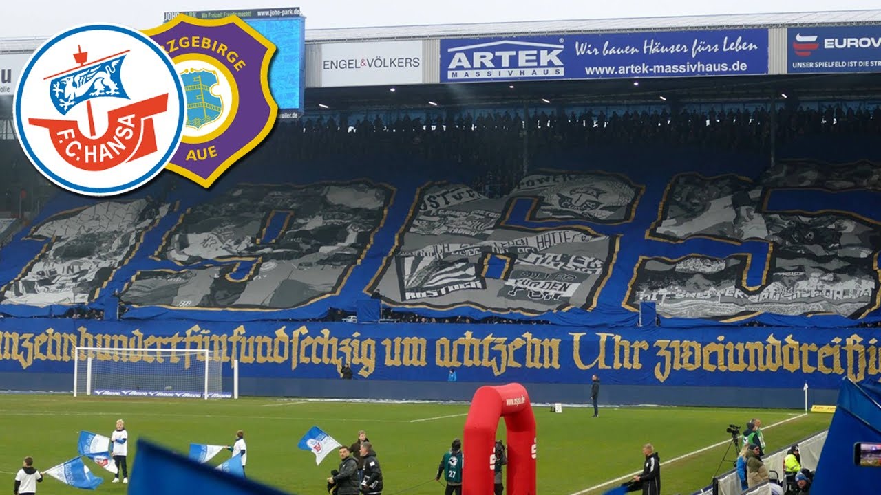 Choreo der Hansa-Fans gegen Aue - 60 Jahre | Hansa Rostock - Erzgebirge Aue 2:1