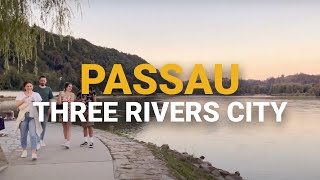 Passau rivers 🇩🇪 Germany, Walking tour near Donau(Danube), Inn river and Dreiflusse-Eck