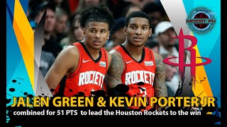 Jalen Green & Kevin Porter Jr. combined for 51 PTS  lead the Houston Rockets to the win | 2022-2023