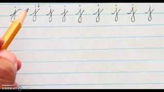 cursive: lowercase j