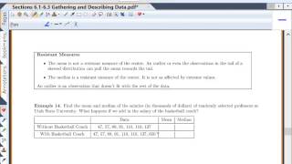Lesson 12b: Numerical Descriptions of Data