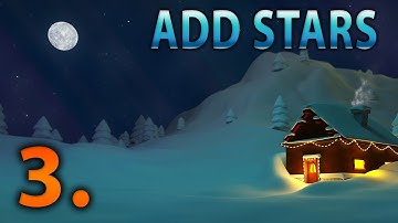 Add stars  | Winter environment modeling 3d tutorial 3.