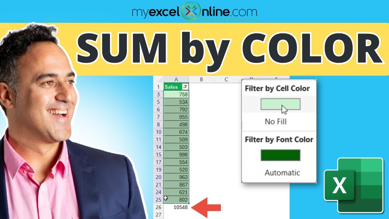 Excel Tips: How to Sum Cells by Color in Excel Effortlessly - YouTube