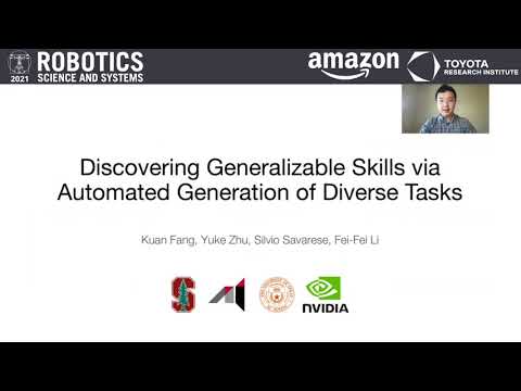 RSS 2021, Spotlight Talk 04: Discovering Generalizable Skills via Automated Generation of Diverse...