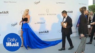 Model Jessica Hart spotted in blue at amfAR Gala in Cannes - Daily Mail