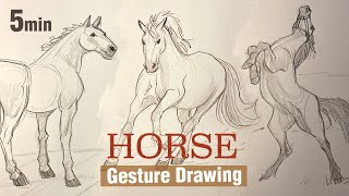 Gesture Drawing #18  Horse (Sketch with me)
