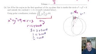 Sp26 Math 126 Exam 2 Page 3: Double Integrals and Polar