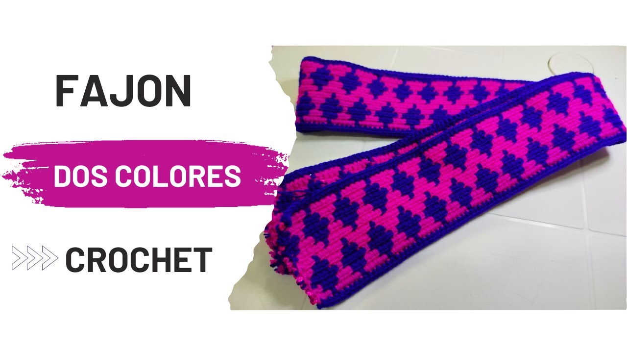 COMO TEJER FAJON EN CROCHET EN DOS COLORES