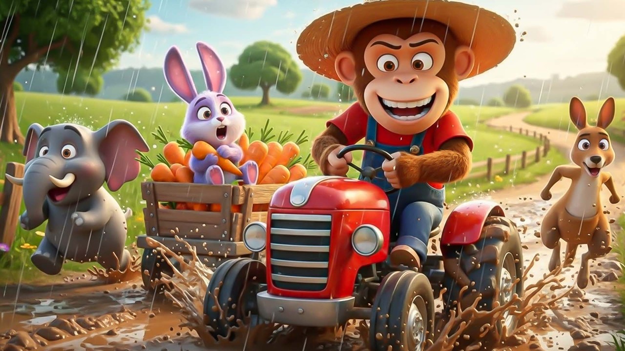 Monkey Funny | Cute Monkey Uses Crab Excavator to Save Stream | Monkey Cartoon