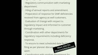 Zcl Chemicals Ltd Vacancy Regulatory Affairs Jobs In Ankleshwar