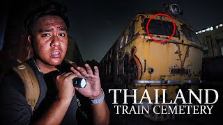 Exploring the Abandoned Train Cemetery of Thailand! (security came)