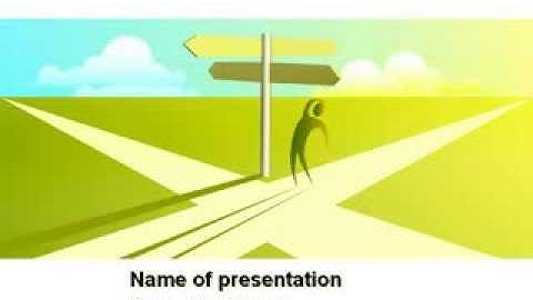 Crossroad Sign PowerPoint Template by PoweredTemplate.com