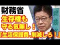 【悲報】財務省、生活保護費減額を主張。国民の生存権すら守らない模様。/緊縮財政/自民党/石破茂/国民民主党/れいわ新選組/山本太郎/貧困