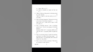 Advertising Management (2021) | Previous Year Question Paper | M.Com | 3rd  Sem | KUK