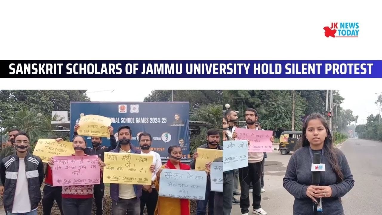 Sanskrit scholars of Jammu University hold silent protest | JK News ...