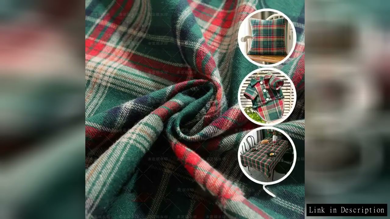 Christmas Plaid Fabric Medium Thick Scottish Checks Polyester Cotton Fabric for Sewing Ladies Skirt,