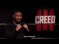 Our first press junket with Michael B. Jordan about his upcoming film Creed 3