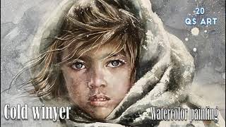 Watercolor portrait |인물수채화 ||人物 水彩畫 ||Qingshan ART || 청산 아트