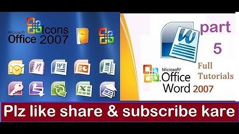 ms office 2007 tutorial in hindi part 5