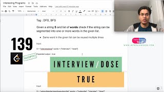 Wordbreak . Leetcode 139 - Solved using DFS approach