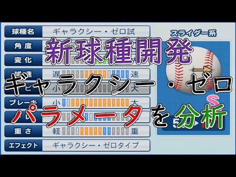 パワプロ2022】ギャラクシー・ゼロのパラメータを新球種開発