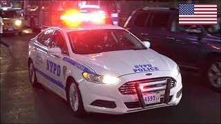 NYPD Police car responding - Plays with siren whilst stuck in traffic