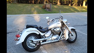 Suzuki Boulevard C50 2007 Cobra Classic Slashcut Exhaust Sound with acceleration flyby